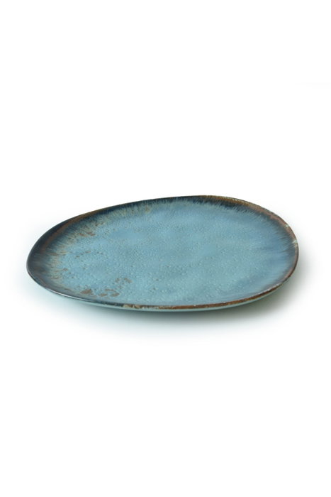 Hermia ST045123FRA7AJD13030AS8P00 Juego para Servir Tartas, Cerámica, Turquesa, 23 cm, 6 Piezas